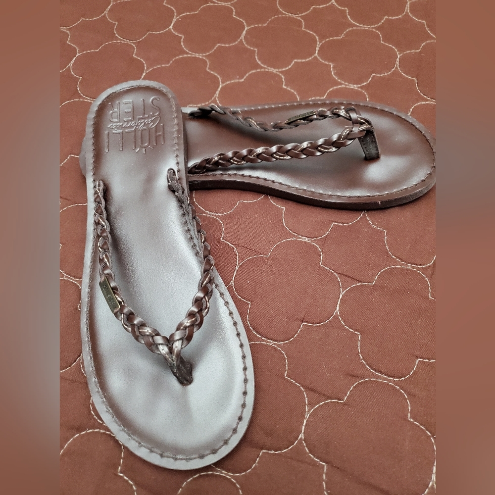 Hollister Flip Flop Sandals Brown
